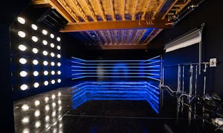 Large blackout studio with high ceilings, a Sport Bike, controllable sound synchronized RGB Lights, and RGB Tunnel for car photo and video shoots - Image 1