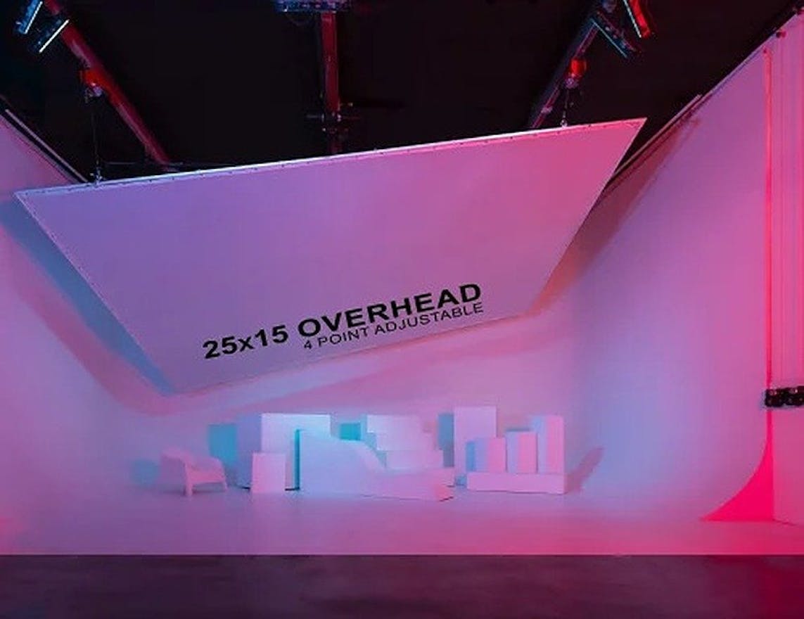 Pre-Lit Cyc Wall Photo Studio - Film / Video Cyclorama with RGB / Design Sets Available - Image 0