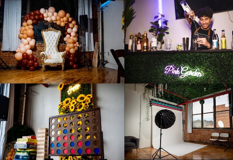 White Loft Event Space with Games & Bar - Image 3