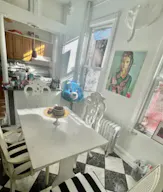 Gorgeous Old School Brooklyn Apt with giant windows / maple black and white floors / molding / full of art and live plants - Image 5