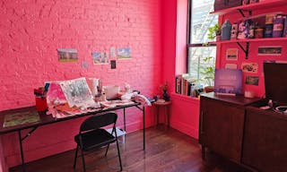 Bright pink and playful art studio with (or without!) work table/chair - Image 0