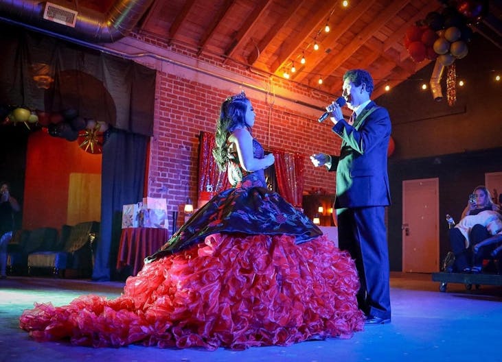 Gorgeous Space with moveable Seats and Red Velvet Curtains - Image 1