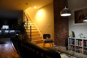 Minimalist mid-century modern lounge space and modern kitchen - Image 4