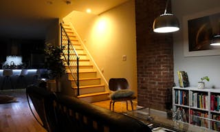 Minimalist mid-century modern lounge space and modern kitchen - Image 4