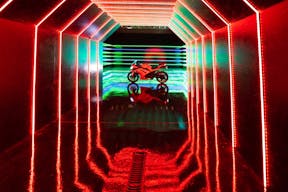 Large blackout studio with high ceilings, a Sport Bike, controllable sound synchronized RGB Lights, and RGB Tunnel for car photo and video shoots - Image 3