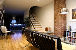 Minimalist mid-century modern lounge space and modern kitchen - Image 2