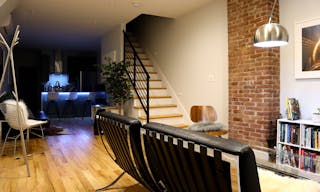 Minimalist mid-century modern lounge space and modern kitchen - Image 2