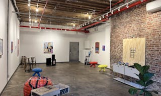 White Box with Brick Accent Wall Premium Gallery Space - Image 1