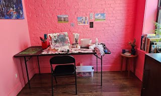 Bright pink and playful art studio with (or without!) work table/chair - Image 3