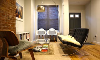 Minimalist mid-century modern lounge space and modern kitchen - Image 5