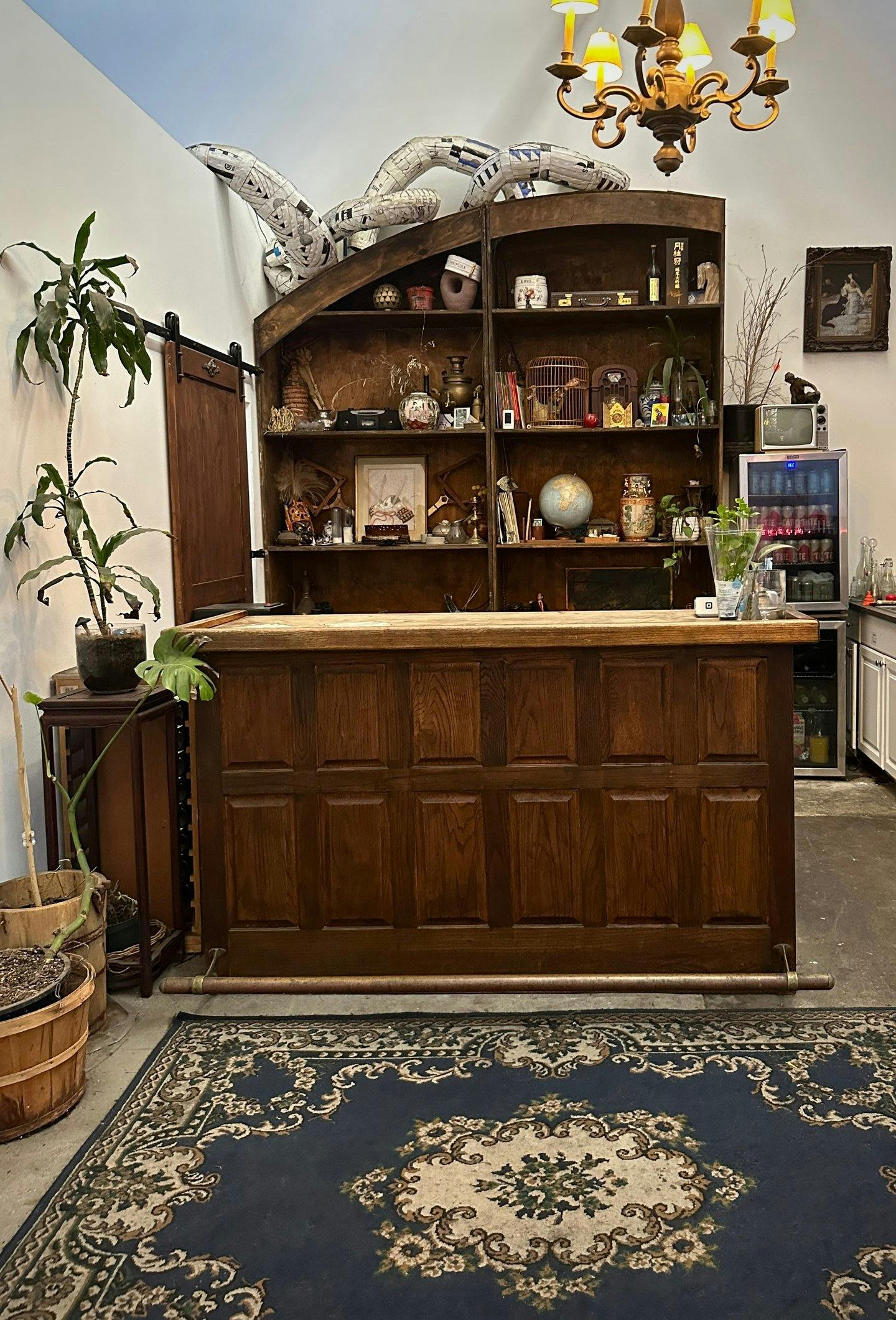 Contemporary Art Gallery with Living Room and Bar