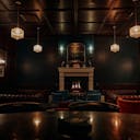 BEAUTIFUL SPEAKEASY BAR AND LOUNGE WITH FIREPLACE