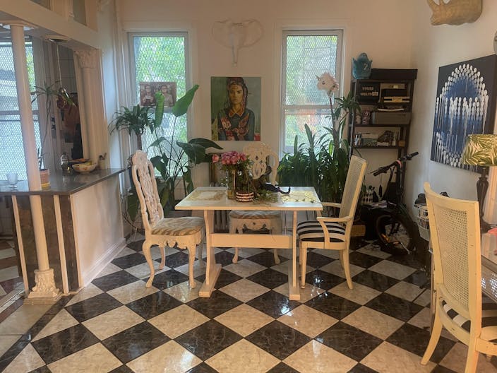 Gorgeous Old School Brooklyn Apt with giant windows / maple black and white floors / molding / full of art and live plants - Image 1