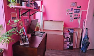 Bright pink and playful art studio with (or without!) work table/chair - Image 2