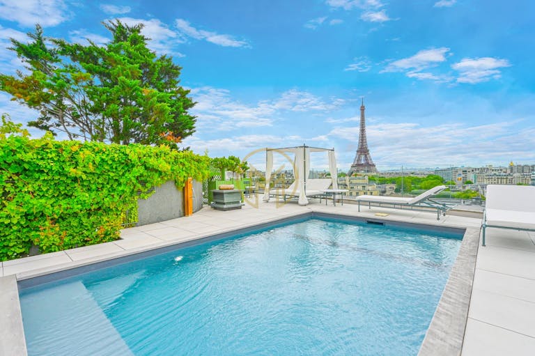 Penthouse avec Terrasse, Piscine, Vue Tour Eiffel et Seine - Image 0