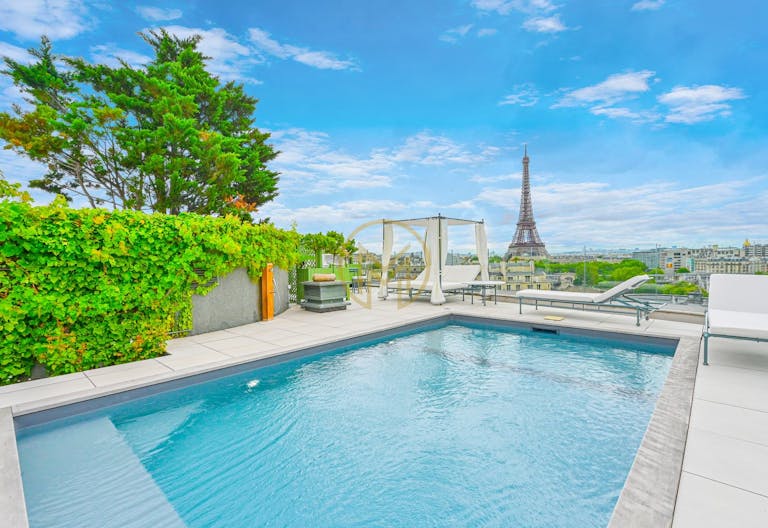 Penthouse avec Terrasse, Piscine, Vue Tour Eiffel et Seine - Image 0