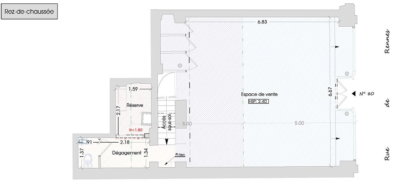 113 sqm Retail Space on Rue de Rennes, Paris
