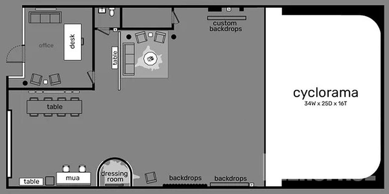 Pre-Lit Cyc Wall Photo Studio - Film / Video Cyclorama with RGB / Design Sets Available - Image 2