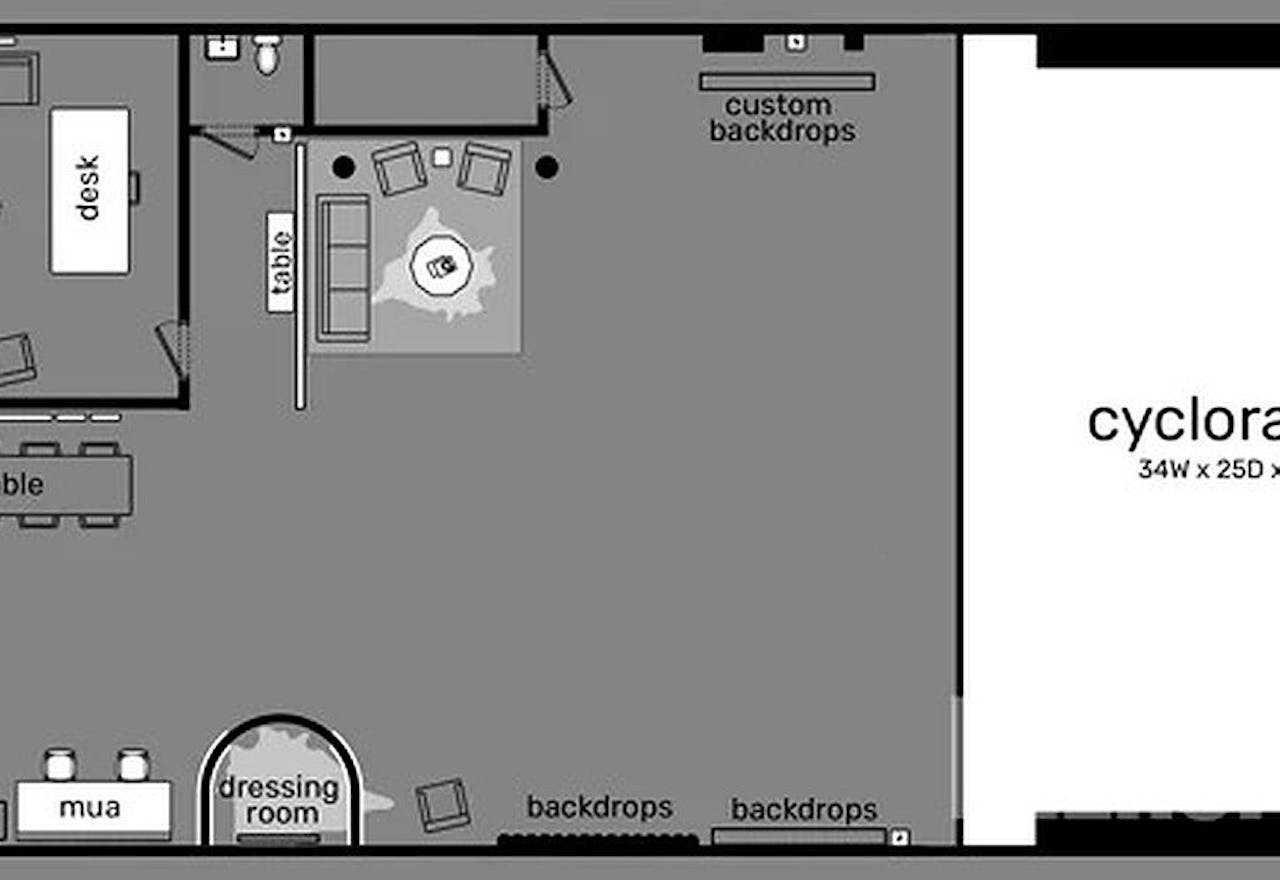 Pre-Lit Cyc Wall Photo Studio - Film / Video Cyclorama with RGB / Design Sets Available - Image 2
