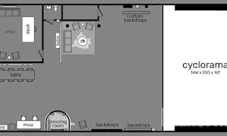 Pre-Lit Cyc Wall Photo Studio - Film / Video Cyclorama with RGB / Design Sets Available - Image 2