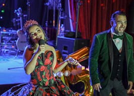 Gorgeous Space with moveable Seats and Red Velvet Curtains - Image 15