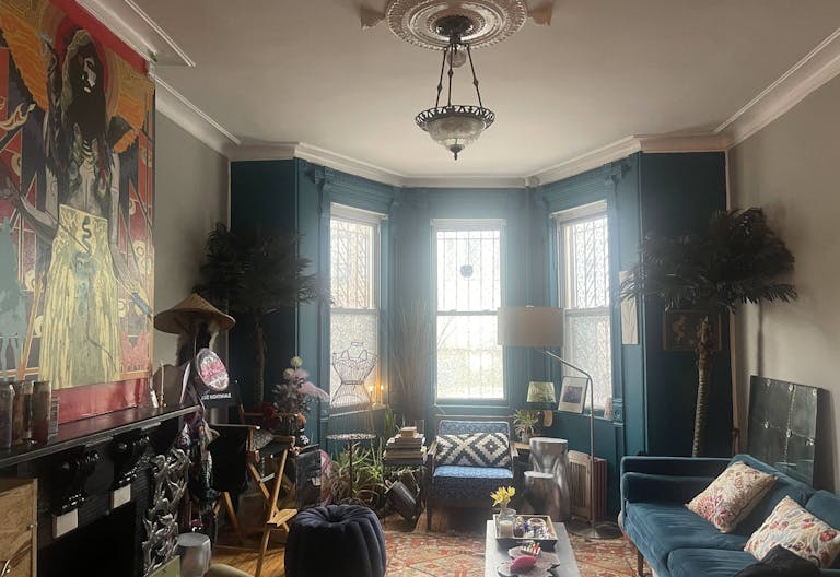 Gorgeous Old School Brooklyn Apt with giant windows / maple black and white floors / molding / full of art and live plants - Image 2
