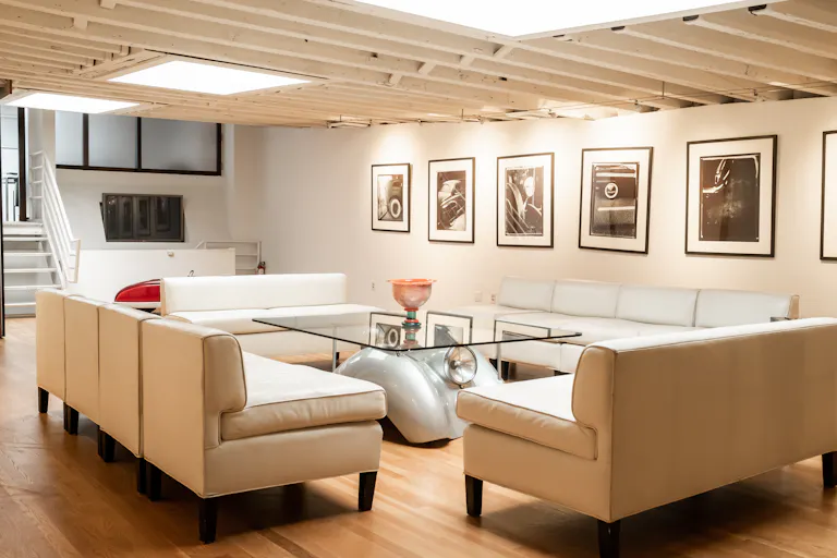 Stunning Mezzanine Lounge Overlooking Classic Car Showroom - Image 1